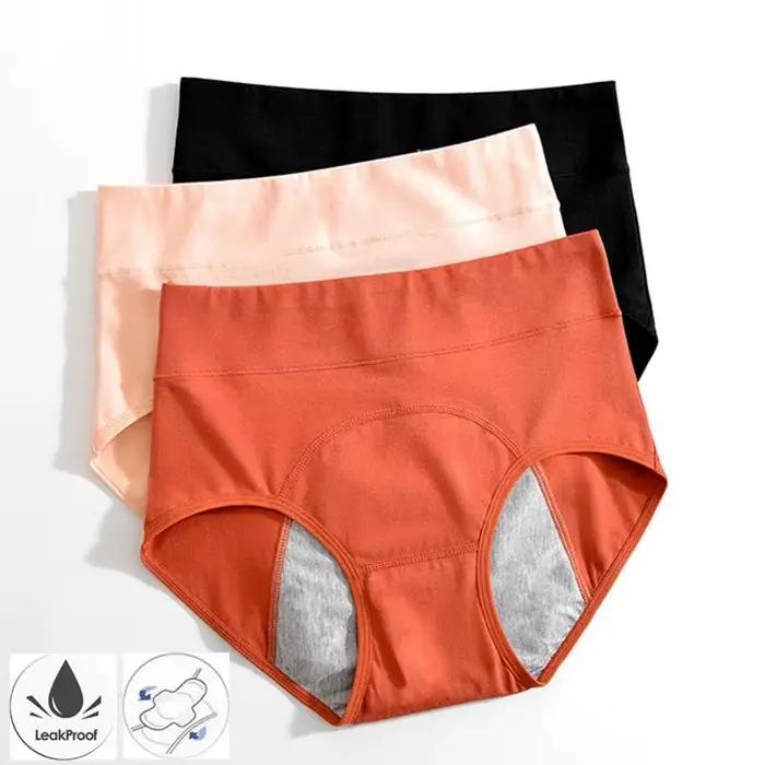 Culotte Menstruelle Taille Haute en Coton, Sous-Vêtement Menstruel