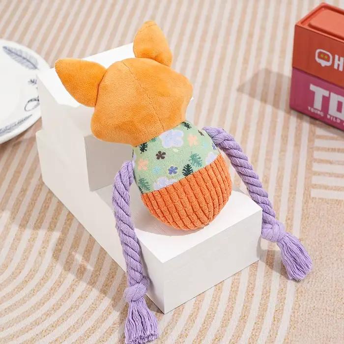 Nouveau jouet sonore pour chien, jouet en peluche, jouet en corde anti-ennui pour chat, jouet d'entraînement et de dentition pour animaux de compagnie de petite et moyenne taille