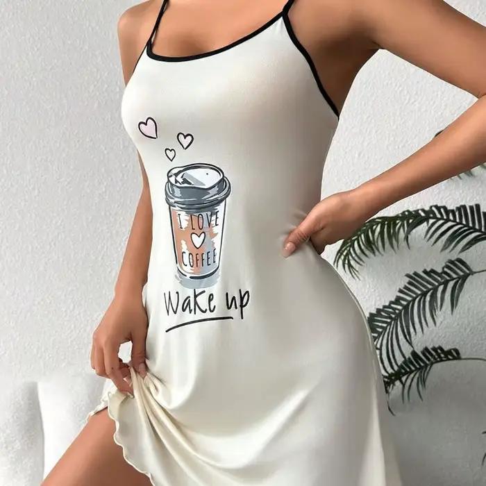 Chemise de nuit sexy à licou pour femmes, vêtements d'intérieur confortables et décontractés, robes d'été