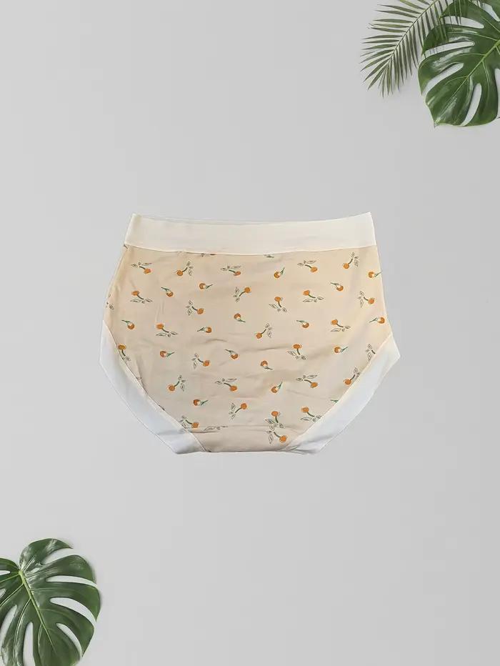 4 pièces culottes pour femmes taille haute à fleurs douces, slips pour femmes sans couture, respirants et confortables