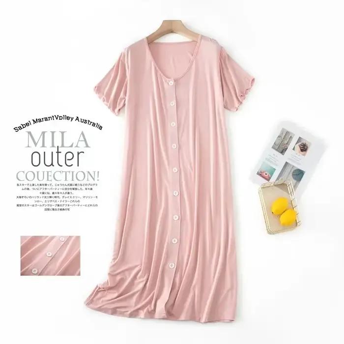 Robe de nuit mi-longue en Modal