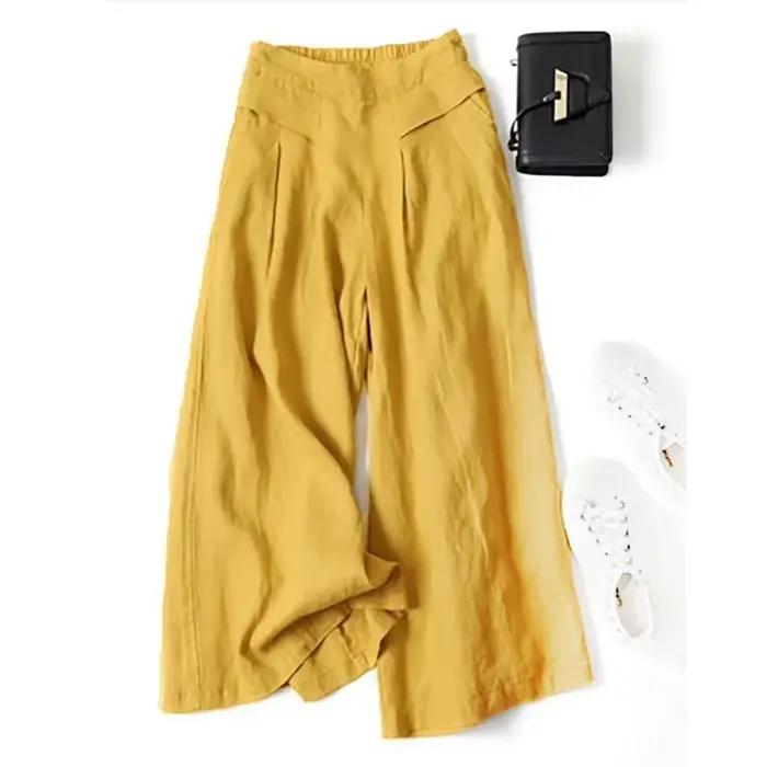Culottes d'été 2026 pour femmes en coton et lin