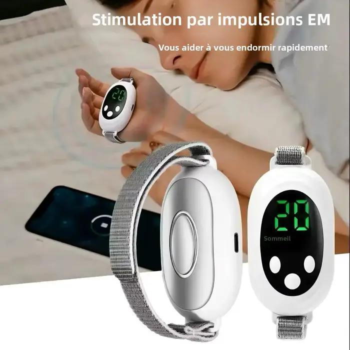 Appareil d'aide au sommeil EMS avec cordon, stimulateur à impulsions micro-courantes portable, pour un endormissement rapide, soulagement de l'insomnie et de l'anxiété, outil de relaxation