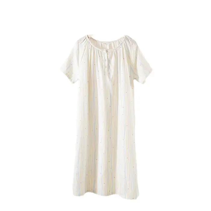 Chemise de nuit en coton fin pour femmes