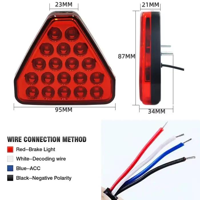 Feux de freinage multi-mode à distance dynamique de Style F1, troisième feu de freinage arrière triangulaire pour voiture, lampe d'avertissement d'arrêt de sécurité pour JDM BBA