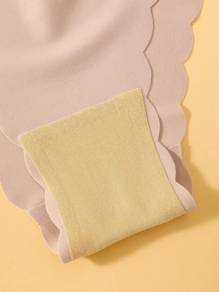 Lot de 5 Culottes Sans Coutures Effet Seconde Peau Ultra-Douces et Respirantes à Bord Festonné pour Femme