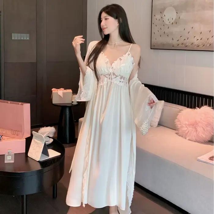 Chemise de nuit camisole romantique française