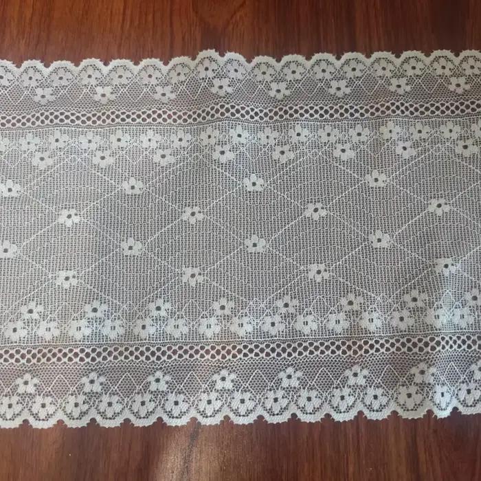 Ruban de dentelle élastique pour lingerie, matériau en dentelle, dentelle florale, ruban extensible, blanc cassé, 2 yards/lot, 18 cm de large