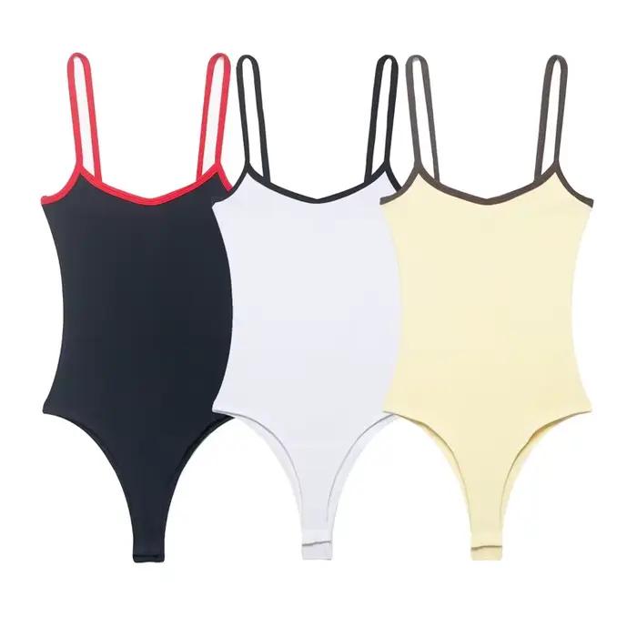 Combinaison Femme 2026 Nouvelle Collection Printemps-Été Chic et Tendance avec Bretelles Fines et Détails Color-block
