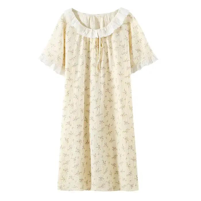 Chemise de nuit d'été à manches courtes pour femmes