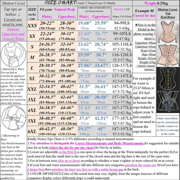 Corset désossé en acier pour femmes
