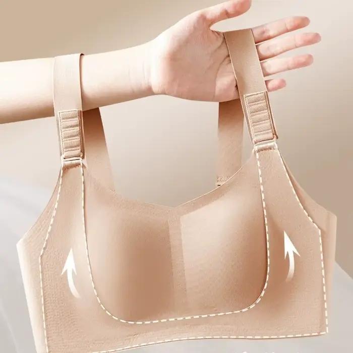 Soutiens-gorge Confortables Effet Push-Up Sans Coutures Bretelles Réglables Soutien Doux Grande Taille Lingerie Féminine