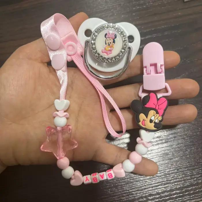 Sucette d'alimentation pour bébé, sucette en silicone pour bébé garçon/fille, clip de sucette apaisant à motif de dessin animé pour nouveau-nés, sucette à motif de dessin animé