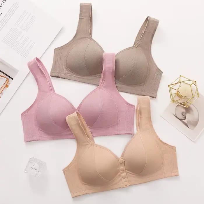 Soutien-gorge à fermeture frontale sans fil pour femmes d'âge moyen et âgées