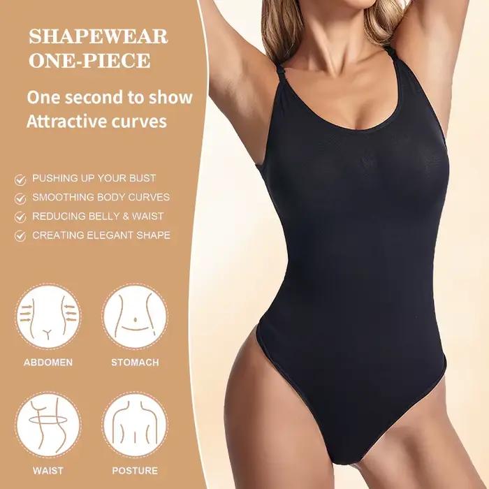Body sculptant doux pour femme, effet string, avec contrôle du ventre et rehausseur de fesses, gaine amincissante