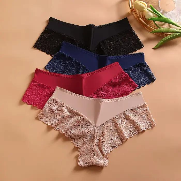 Culotte en Dentelle Transparente pour Femme