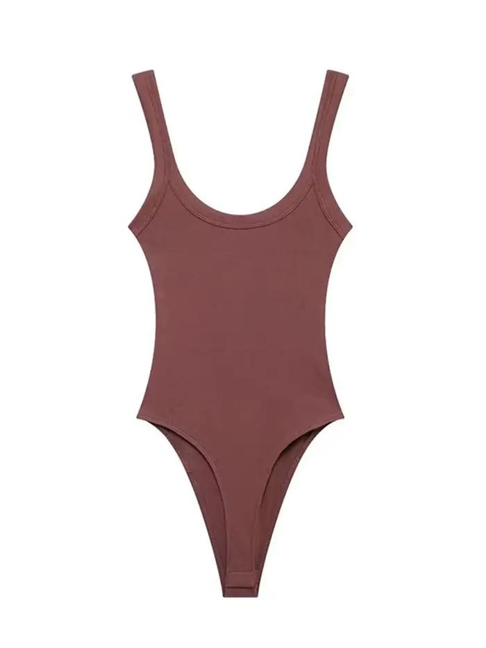 Body côtelé slim pour femmes