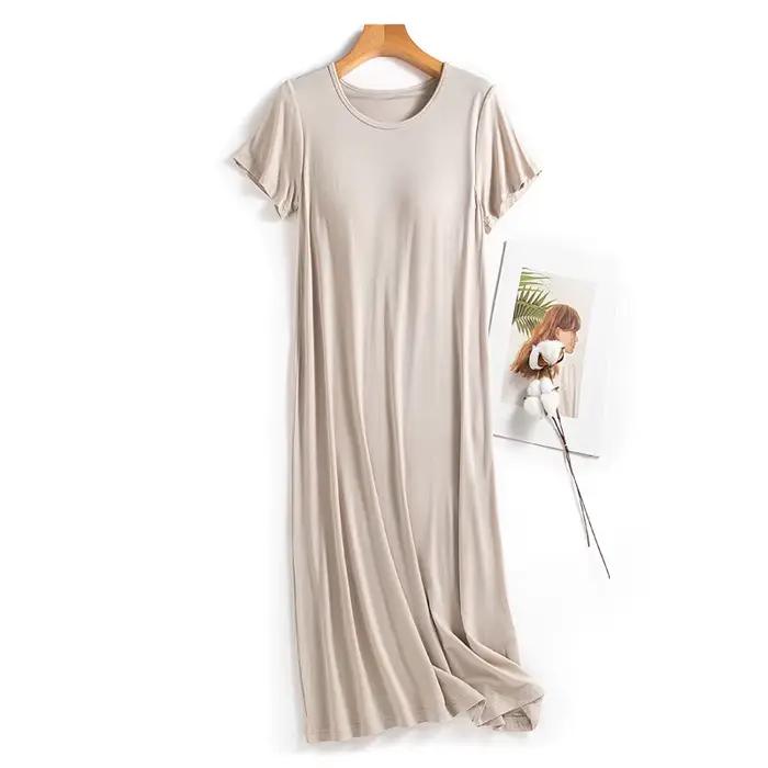 Chemise de nuit à manches courtes pour femmes