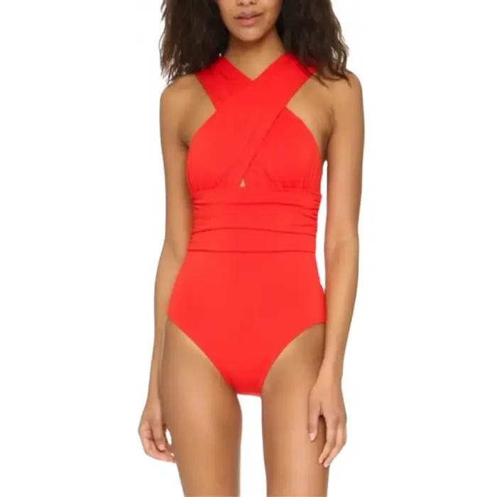 NADANBAO − Maillot de bain une pièce, design tendance, croisé devant, noir, sexy, dos nu, pour femmes, vêtements de plage, d'été