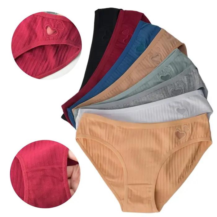 Sous-vêtements en pur coton culottes pour femmes coeur slips femme Triangle caleçon