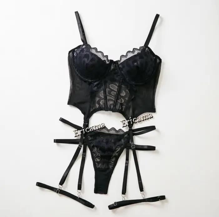 Ensemble de lingerie en dentelle 7.0 avec nœud décoratif