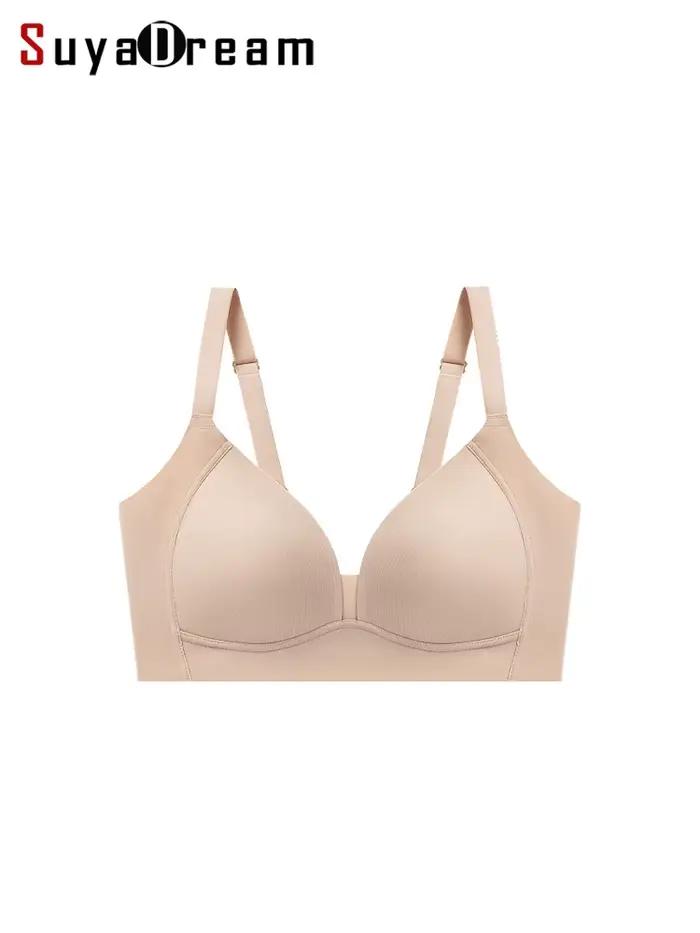 SuyaDream, soutiens-gorge sans couture 3/4 bonnets pour femmes, doublure en soie naturelle, sans fil, rembourrage fin, soutien-gorge Style Yo ya, nouveaux intimes 2025