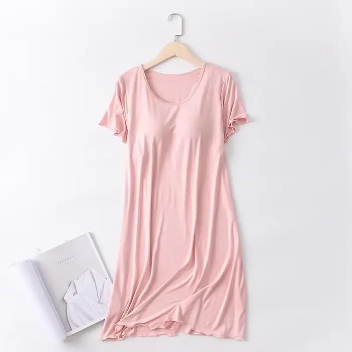 Robe de Nuit Modal avec Coussretours de Poitrine pour Femme