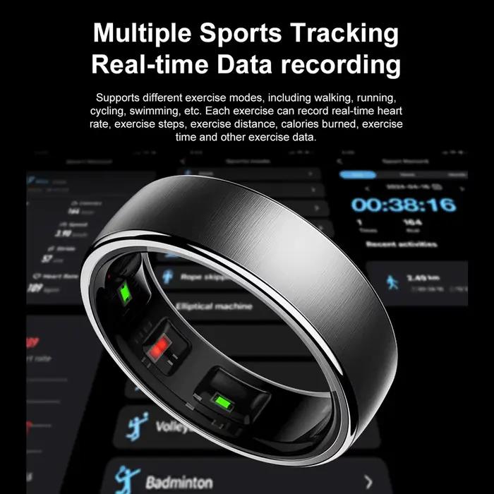 Anneau intelligent R10 contrôle des gestes fréquence cardiaque température corporelle sang oxygène moniteur de sommeil 5ATM étanche Multi Sport anneau intelligent