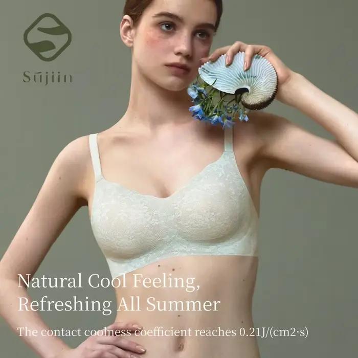 SUJIIN Sexy dentelle sans couture soutien-gorge pour femmes été sans fil Push Up femme soutiens-gorge femme confort respirant Bralette Mujer Bh MX236