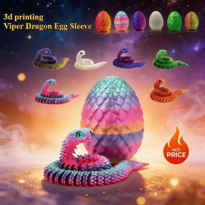 Oeuf de Dragon serpent imprimé en 3D, roman multi-articulation, cadeaux de pâques, décompression, jouets pour enfants, décorations de bureau imprimées, offre spéciale
