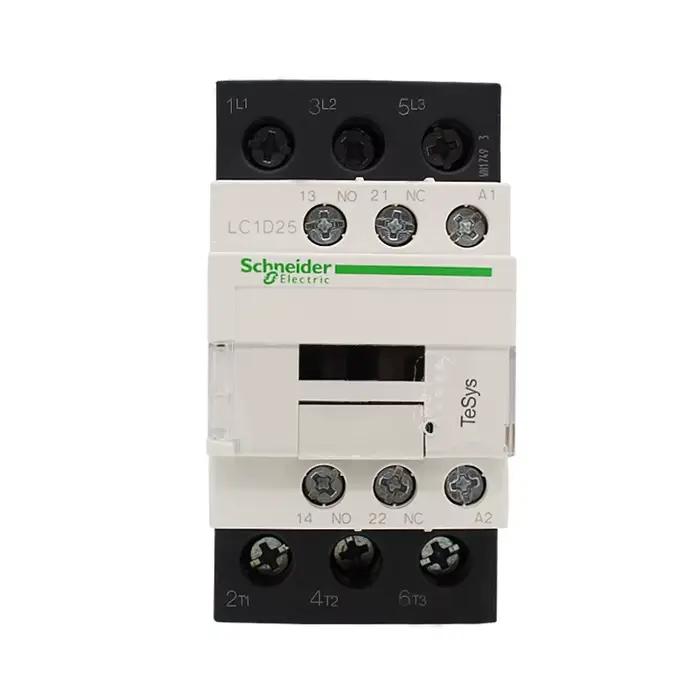 Contacteur Schneider 220V AC, contacteur tripolaire 3P 3 phases 3 pôles 50/60Hz LC1D25 LC1D32 LC1D38, tension de la bobine 24V 110V 220V 380V
