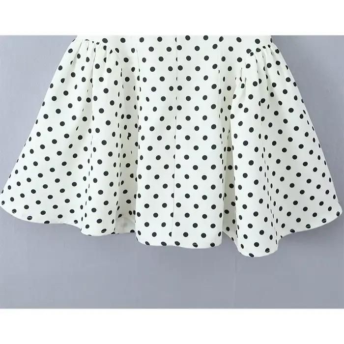 Robe trapèze dos nu à pois pour femmes