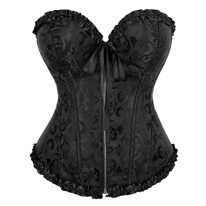 Corset victorien Jacquard avec fermeture éclair