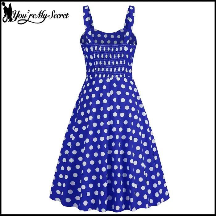 [You're My Secret] Robe Rockabilly des années 50 et 60 pour femmes, robe vintage à pois, robe de scène pour femmes, vêtements d'été pour femmes