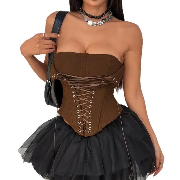 Corset marron pour femme