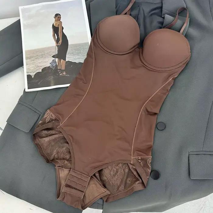 Body sculptant pour femme avec soutien-gorge intégré, amincissant et gainant pour le contrôle du ventre, avec crochets à l'entrejambe