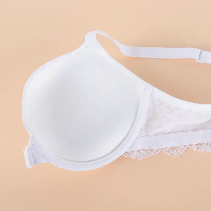 Nouvelles femmes dentelle soutiens-gorge fermeture avant Push Up soutien-gorge rembourré fil os broderie plongeant Sexy brassière tous les jours recadrée maille soutien-gorge