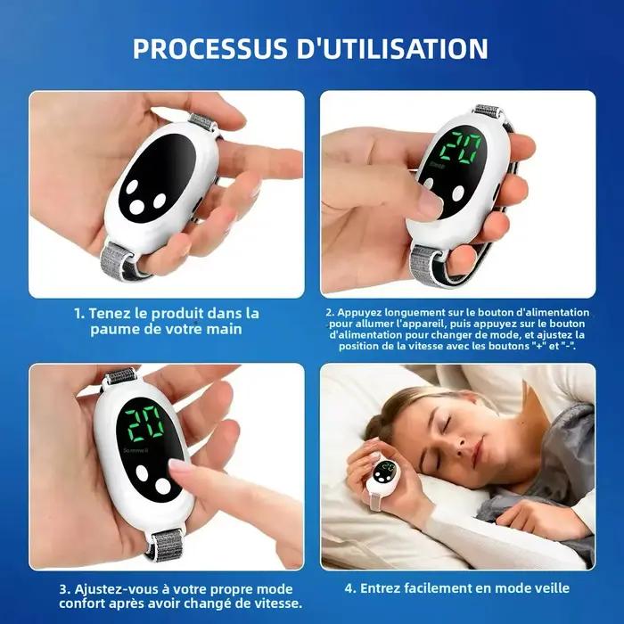 Appareil d'aide au sommeil EMS avec cordon, stimulateur à impulsions micro-courantes portable, pour un endormissement rapide, soulagement de l'insomnie et de l'anxiété, outil de relaxation
