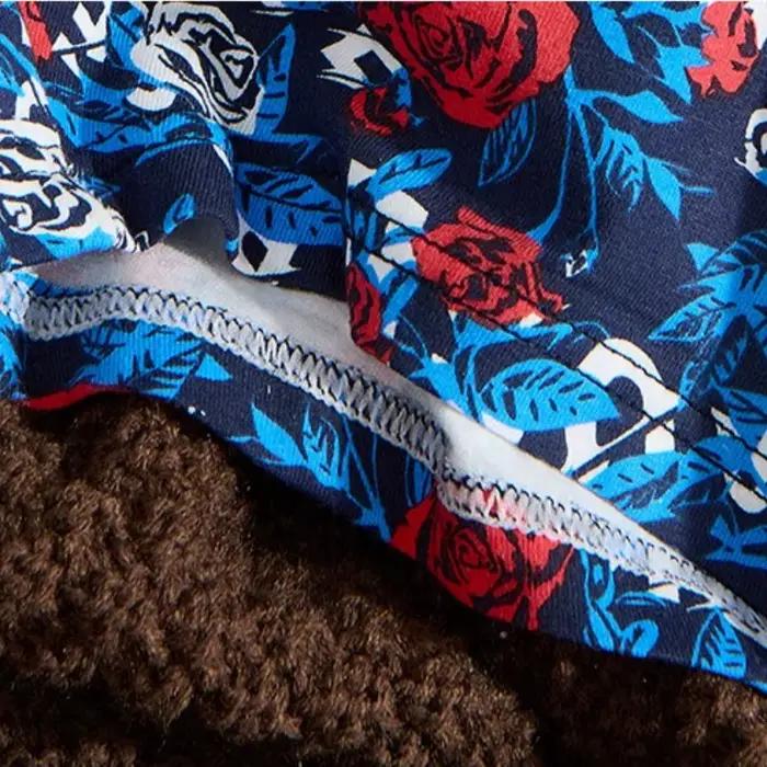 Rose imprimé femmes culottes glace soie boxeurs Lingerie Sexy respirant sans couture taille moyenne Boyshorts dames rétro caleçons culotte