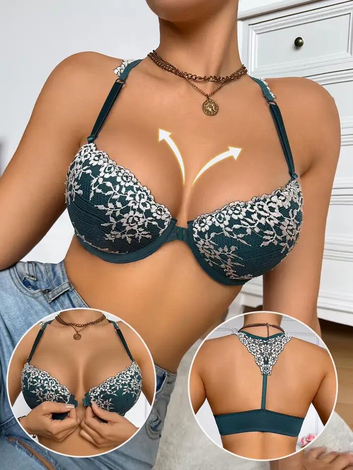 Soutien-gorge sexy brodé en maille pour femme