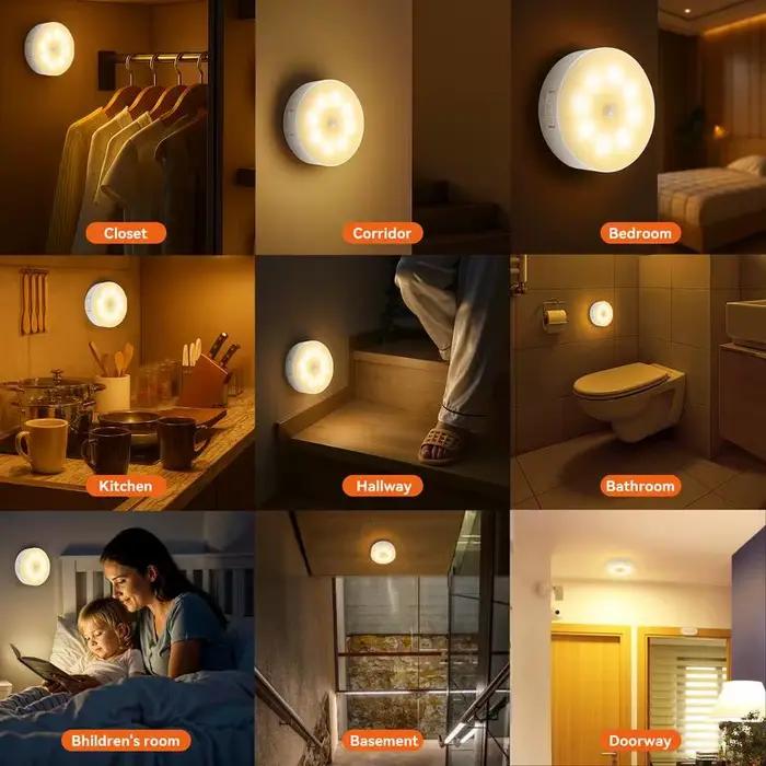 Veilleuse intelligente à détection LED avec capteur numérique, fixation magnétique sans fil, lampe de nuit protectrice pour les yeux