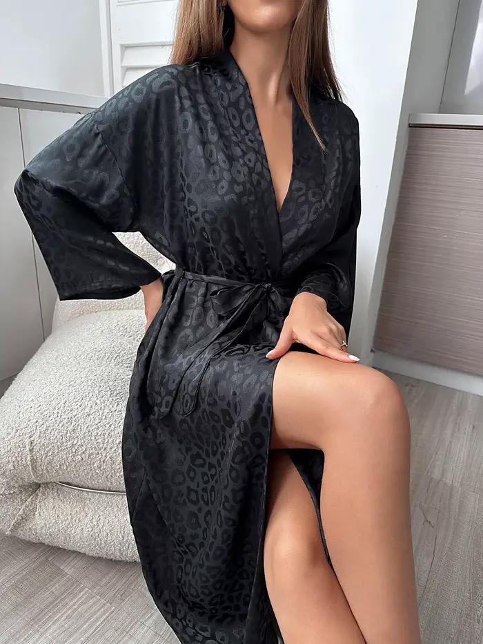 Robe de nuit imprimée léopard