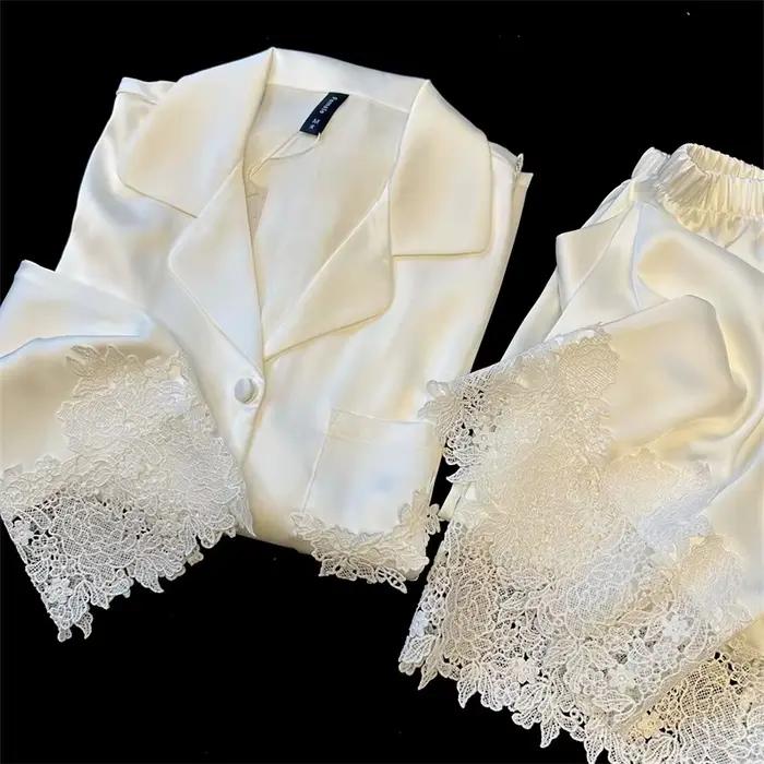 Pyjama Femme soie Satin vêtements de nuit