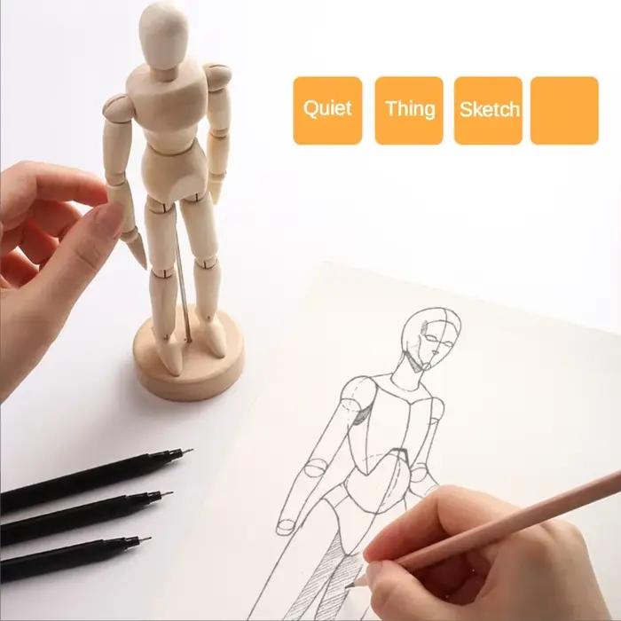 Dessin marionnette en bois modèle croquis peinture petite main en bois Flexible mobile en bois homme Art Imitation corps humain Proportion