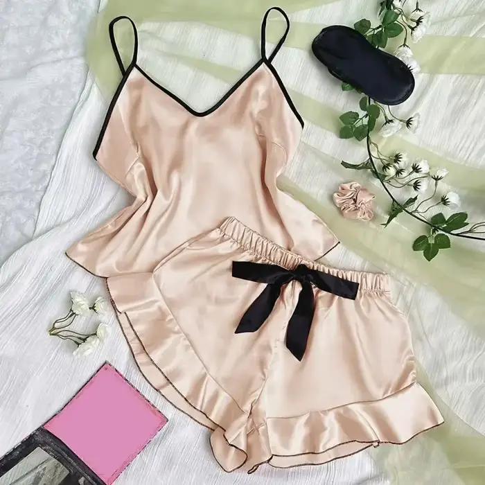 Pyjama en Satin lisse pour femmes