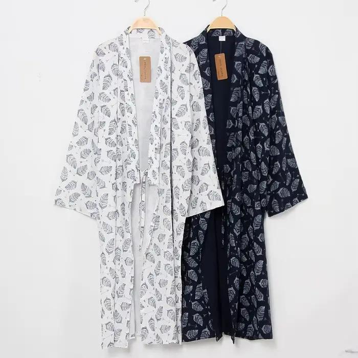 Peignoir Kimono Japonais en Coton Imprimé