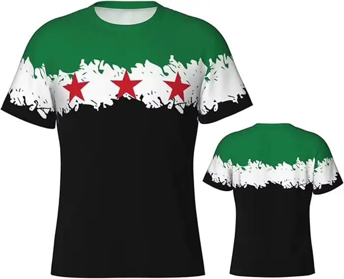 T-shirt manches courtes femme, estival et décontracté, avec drapeau de la syrie, graphique en 3D, cadeaux pour hommes et femmes, vêtements Y2k de qualité supérieure, 2025