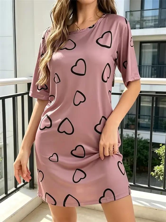 Pyjamas pour femmes, motif cœur pour la Saint-Valentin