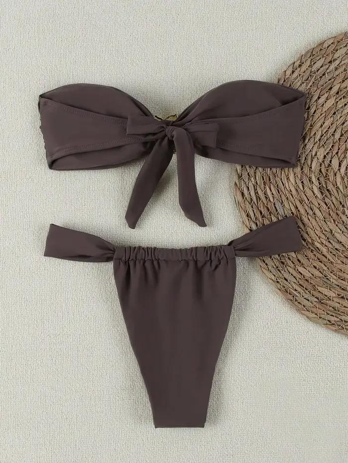 Ensemble bikini bandeau push-up sexy 2026 maillot de bain brésilien string pour femme occasions estivales plage vacances