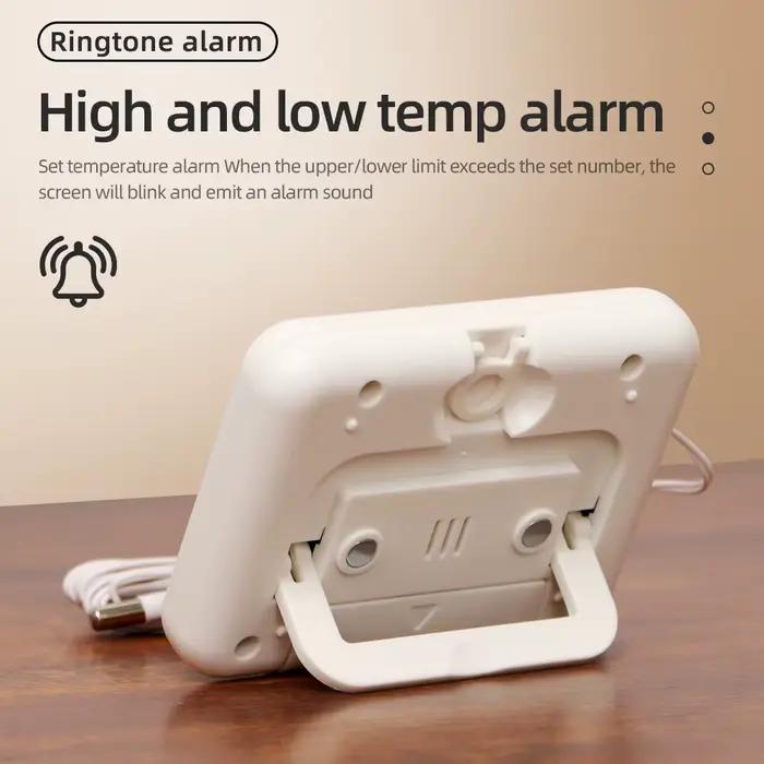 Testeur de température thermomètre numérique LCD -50 à 100 ℃   Compteur de température avec sonde externe, alarme de surtempérature, dos magnétique puissant